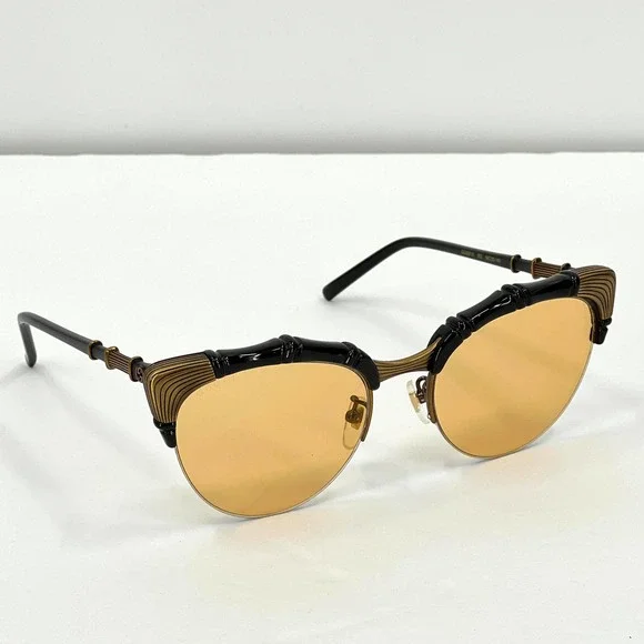GUCCI Sunglasses Bamboo Detail Yellow Cat Eye GG0661S 002 56 20-140 NEW - Picture 9 of 12